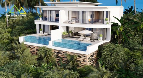 Modern style 2 bed Semi Detached ocean view pool villa in Chaweng