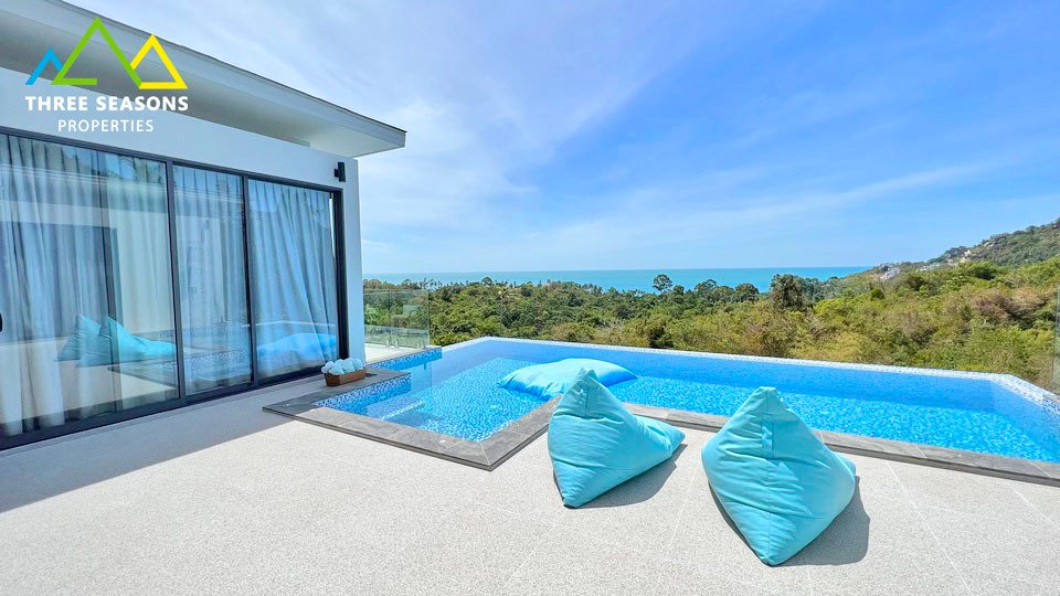 Modern luxury 3 bed pool villa unseen ocean views
