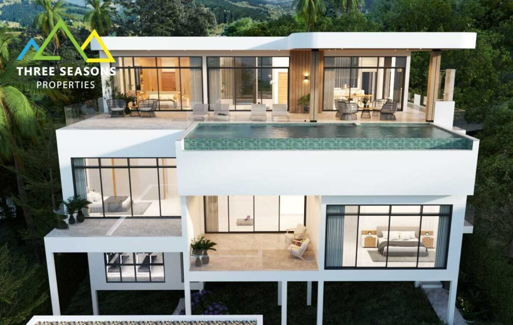 Luxurious 4 bed Sea view Pool villa in Bophut