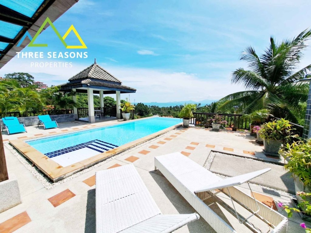 4 bedroom villa for sale Koh Samui, Pool villa for sale, sea view pool villa for sale, villa for sale Koh Samui