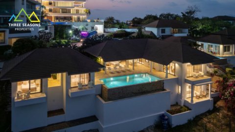 Stylish fully renovated 4 bed Sea view Pool villa in Choeng Mon