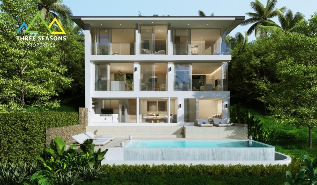 3 bedroom sea view pool villa, sea view pool villa for sale, sea view pool villa samui