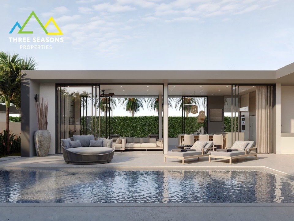 Contemporary tropical villa exterior in Plai Laem Koh Samui