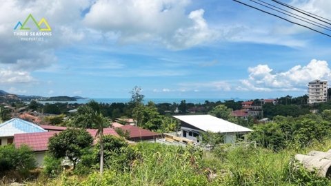 Sea view land, quiet area, 12meters height in Koh Samui
