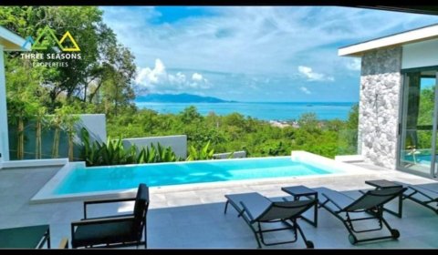 Brand new villa with an unblocked Seaview villa fully finished in Koh Samui
