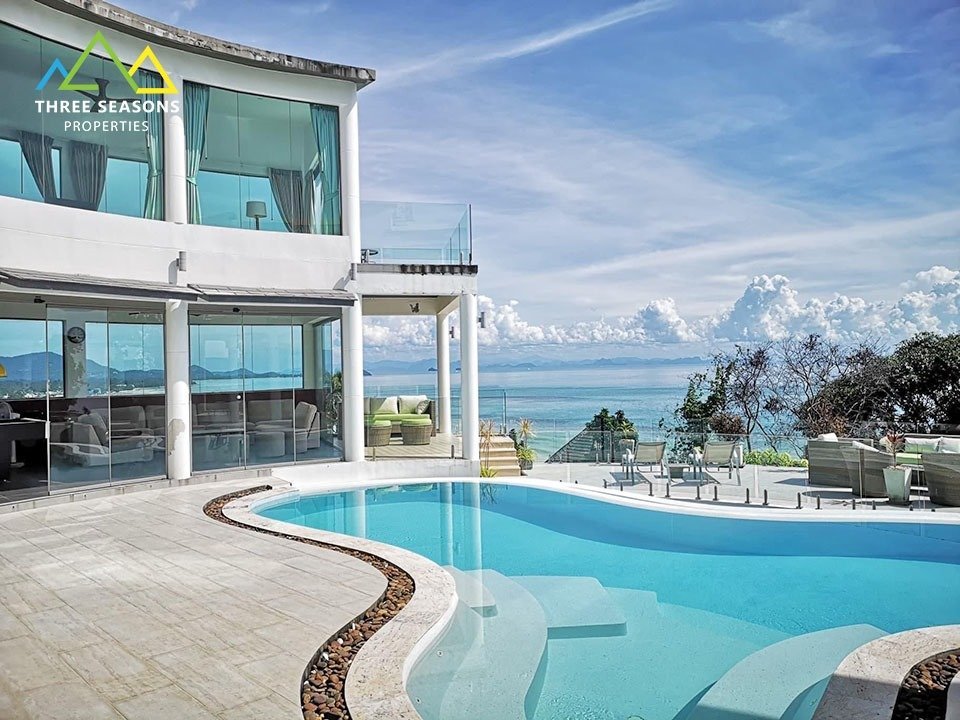 Premium pool villa with sea view in Bophut, Koh Samui — Thailand property investment opportunity for foreign buyers